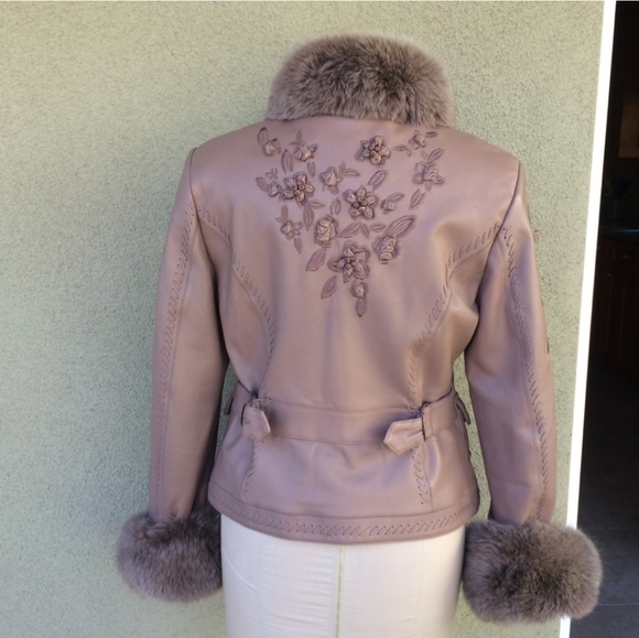 'ebene  by Patrick Assuline Fox fur leather jacket - Picture 3 of 6